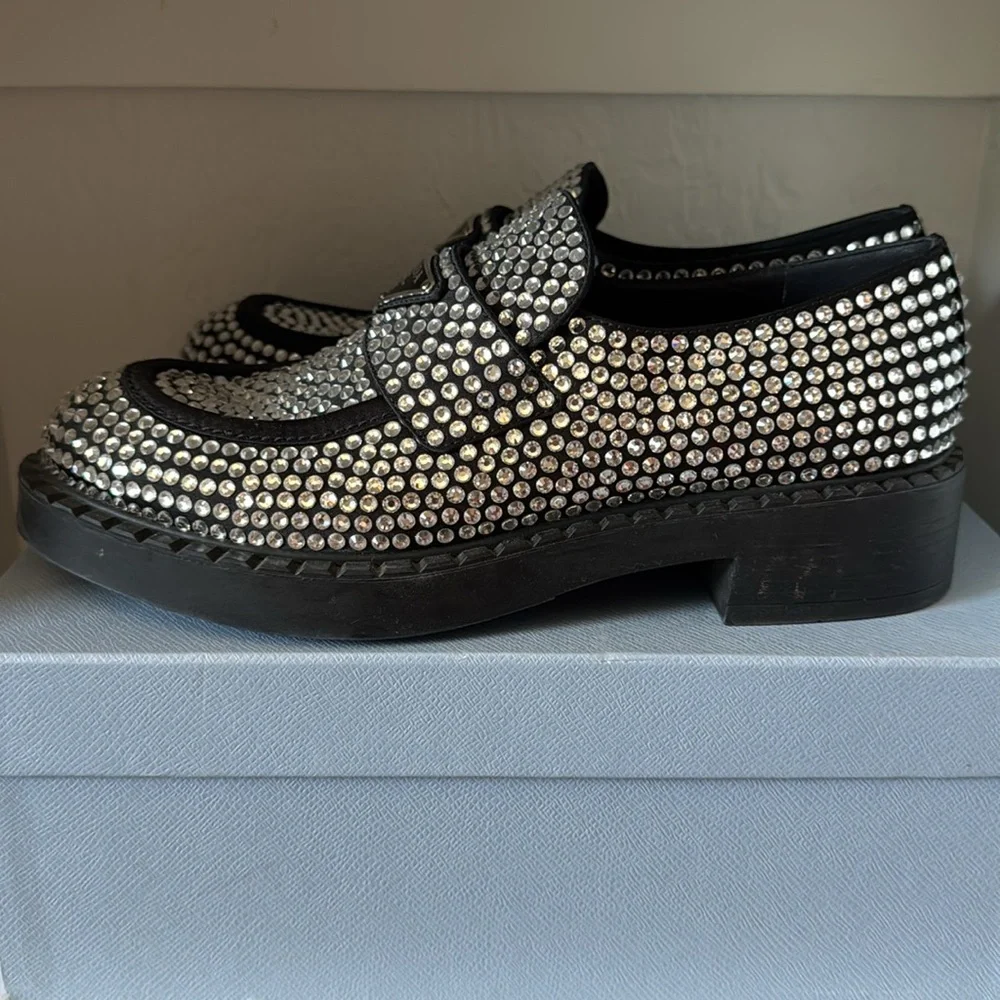Gently worn Genuine PRADA Calzature Donna Crystal Shoes - Picture 7 of 9